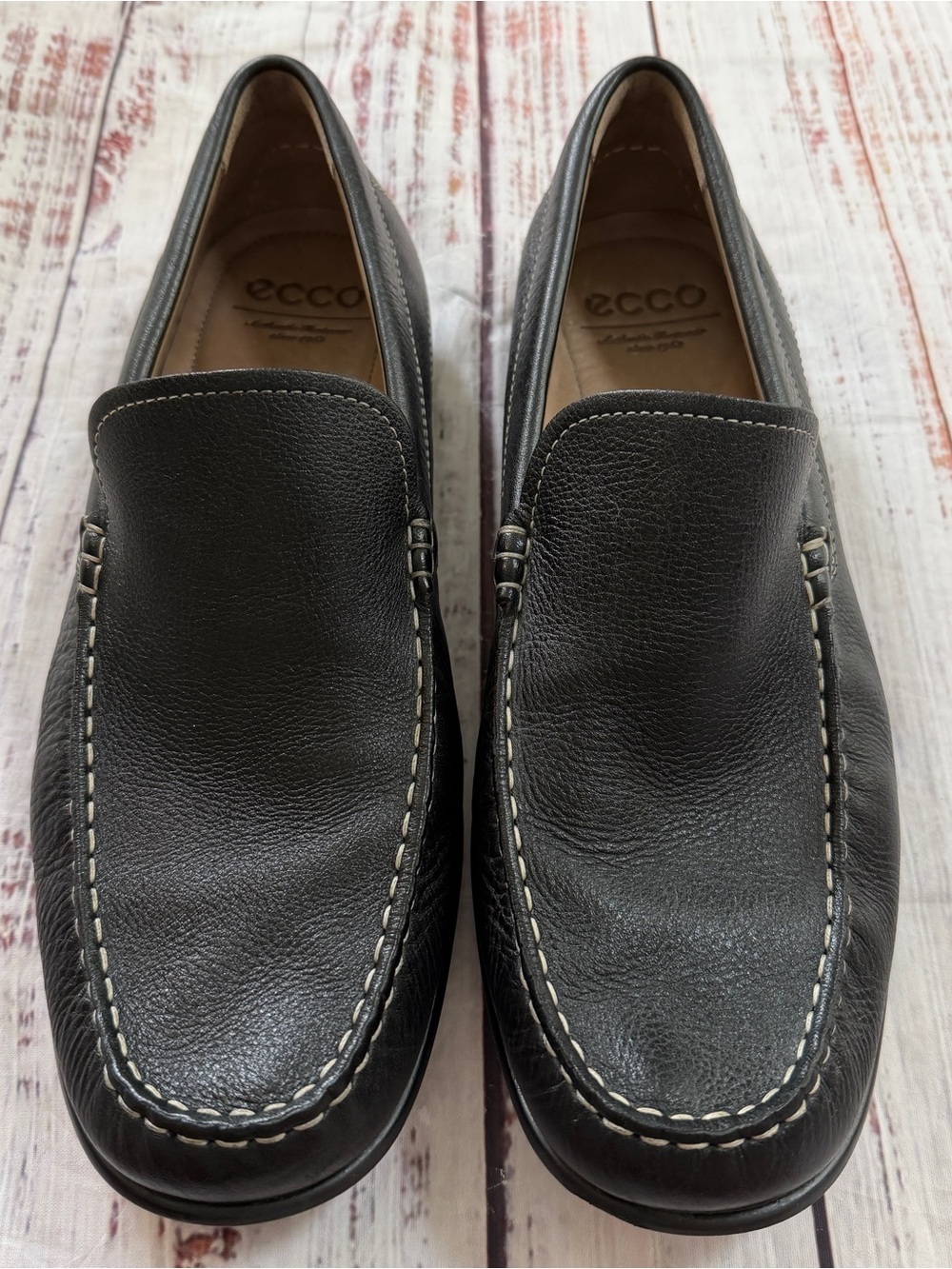 ECCO Men’s Black Leather Loafers EU 45 US 11-11.5